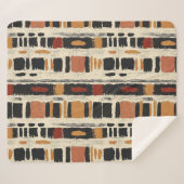Rustieke Mudcloth Geometrisch Patroon (1) Sherpa Deken (Voorkant (horizontaal))