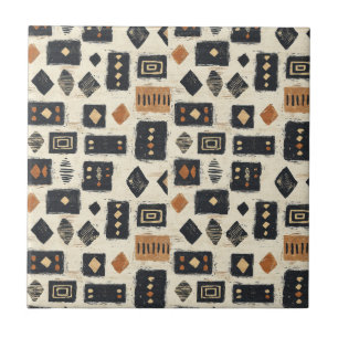 Rustieke Mudcloth Geometrisch Patroon (2) Tegeltje