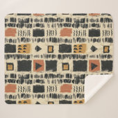 Rustieke Mudcloth Geometrisch Patroon (3) Sherpa Deken (Voorkant (horizontaal))
