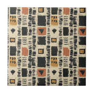 Rustieke Mudcloth Geometrisch Patroon (3) Tegeltje