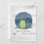 Rustieke Muis Firefly Mason Jar Bedankkaart (Voorkant)