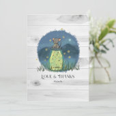 Rustieke Muis Firefly Mason Jar Bedankkaart (Staand voorkant)