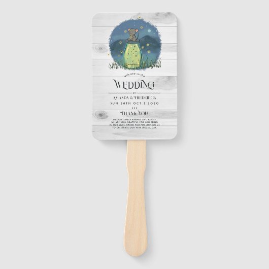 Rustieke Muis Firefly Mason Jar Handwaaier (Voorkant)