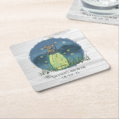 Rustieke Muis Firefly Mason Jar Kartonnen Onderzetters (Schuin)