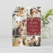 Rustieke Multi Foto Collage Kerst Kaart (Staand voorkant)