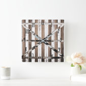 Rustieke Multi Houten Witte & Bruine Schuurdeur Vierkante Klok (Huis)