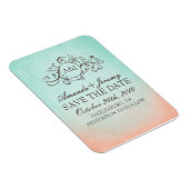 Rustieke Munt en Perzik Bohemian Save The Date Magneet (Rechterzijde)