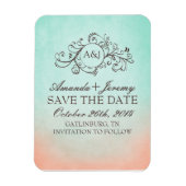 Rustieke Munt en Perzik Bohemian Save The Date Magneet (Verticaal)