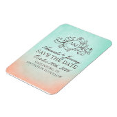 Rustieke Munt en Perzik Bohemian Save The Date Magneet (Linkerzijde)