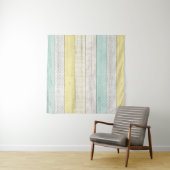 Rustieke Munt & Gele Boho Geometrische Moderne Cot Wandkleed (In situ)