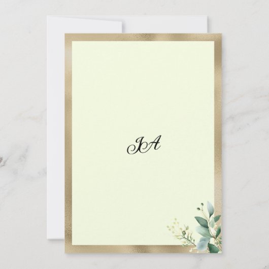 Rustieke munt goud eucalyptus bladeren Tabel Numme Kaart (Achterkant)