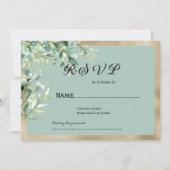 Rustieke munt goud eucalyptus olijfbladeren RSVP Kaart (Voorkant)