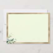 Rustieke munt goud eucalyptus olijfbladeren RSVP Kaart (Achterkant)