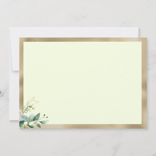 Rustieke munt goud eucalyptus olijfbladeren RSVP Kaart (Achterkant)
