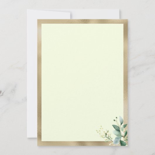 Rustieke munt goud eucalyptus olijfbladeren Trouwe Kaart (Achterkant)