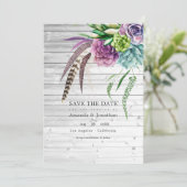 Rustieke Mystieke Boho Succulenten Planten Bruilof Save The Date (Staand voorkant)
