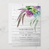 Rustieke Mystieke Boho Vetplanten Bruiloft Save The Date (Voorkant)
