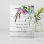 Rustieke Mystieke Boho Vetplanten Bruiloft Save The Date (Staand voorkant)