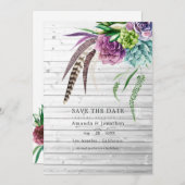 Rustieke Mystieke Boho Vetplanten Bruiloft Save The Date (Voorkant / Achterkant)