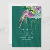 Rustieke Mystieke Succulente Boheemse Bruiloft Save The Date (Voorkant)