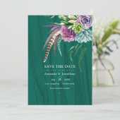 Rustieke Mystieke Succulente Boheemse Bruiloft Save The Date (Staand voorkant)