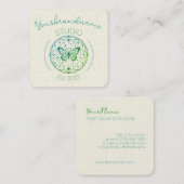 Rustieke Mystieke Vlinder Lichtgrijs Tekening Afbe Vierkante Visitekaartje (Voorkant / Achterkant)