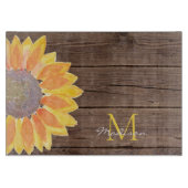 Rustieke naam Monogram Floral Snijplank (Voorkant)