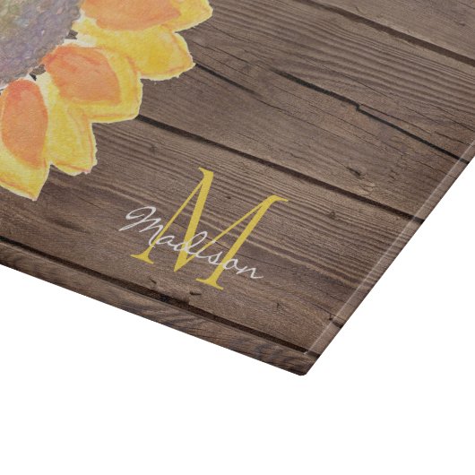 Rustieke naam Monogram Floral Snijplank (Hoek)