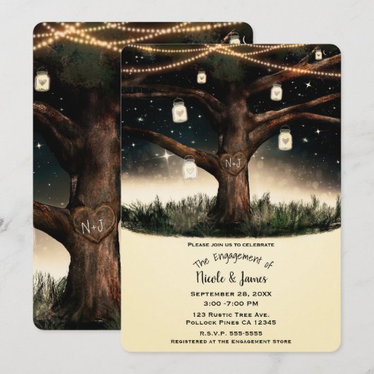 Rustieke Nacht Boomlichten & Metselwerkpotten Verl Kaart (Voorkant / Achterkant)