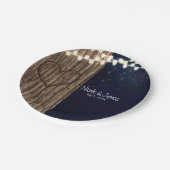 Rustieke Nacht Hart in Boom Bruiloft Papieren Bordje (Gekanteld)