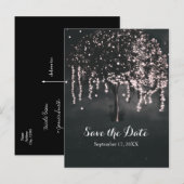 Rustieke Nacht Mosachtige Boomlichtjes Sla de Datu Aankondigingskaart (Voorkant / Achterkant)