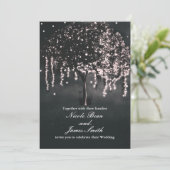 Rustieke Nacht Mossy Tree Lights Huwelijksuitnodig Kaart (Staand voorkant)