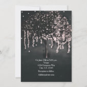Rustieke Nacht Mossy Tree Lights Huwelijksuitnodig Kaart (Achterkant)