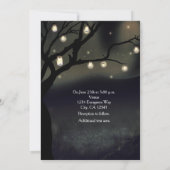 Rustieke Nachtboom & Mason Jar Lights Bruiloft Kaart (Achterkant)