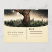 Rustieke nachtboom met lichten en potten Save the Aankondigingskaart (Achterkant)