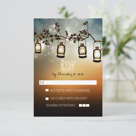 rustieke nachtlampjes - lantaarns bruiloft RSVP ka (Staand voorkant)