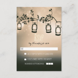 rustieke nachtlampjes - lantaarns bruiloft RSVP ka Kaartje