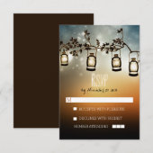 rustieke nachtlampjes - lantaarns bruiloft RSVP ka Kaartje (Voorkant / Achterkant)