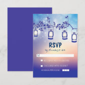 rustieke nachtlampjes - lantaarns bruiloft RSVP ka Kaartje (Voorkant / Achterkant)