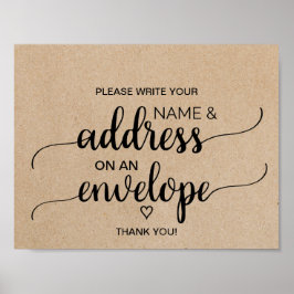 Rustieke Nagemaakte Kraft Adres Enveloppe Bordje Poster