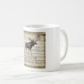 Rustieke Nail Edged Wood Walking Moose Koffiemok (Voorkant rechts)