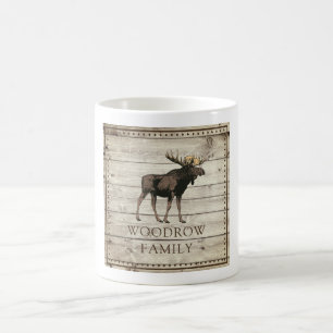 Rustieke Nail Edged Wood Walking Moose Koffiemok