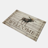 Rustieke Nail Edged Wood Walking Moose Welkom Deurmat (Schuin)