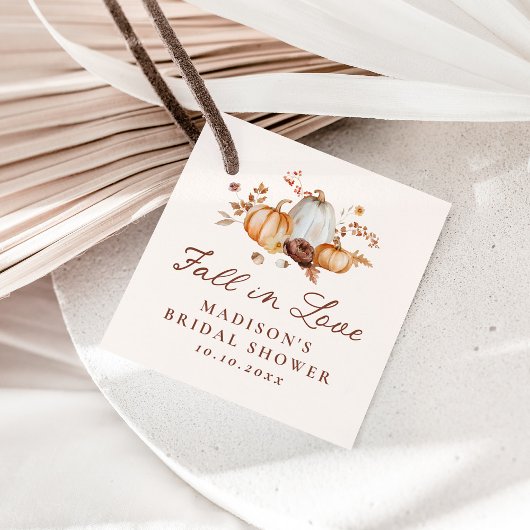Rustieke Najaar Verliefd Pompoen Bloem Bruidsdiner Bedankjes Labels