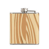 Rustieke namaak bruin houten monogram op maat gema heupfles (Achterkant)