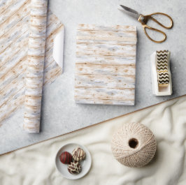 Rustieke namaak crèmekleurig grijs hout (geen echt cadeaupapier