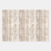 Rustieke namaak crèmewitte houten bruiloft inpakpapier vel (Voorkant 3)