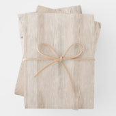 Rustieke namaak crèmewitte houten bruiloft inpakpapier vel (In situ)