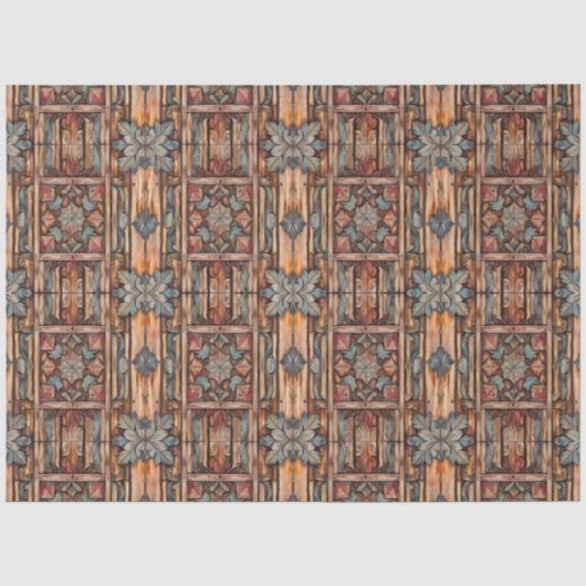 Rustieke namaak gesneden hout decoupage tissuepapier (Voorkant)