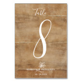 Rustieke namaak-hout kalligrafie scriptie bruiloft kaart (Achterkant)